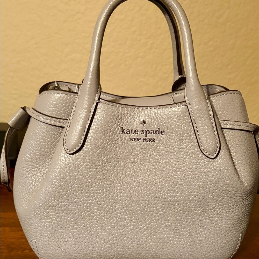 kate spade Pebbled Leather Crossbody Satchel - Gray